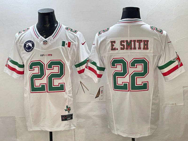 Men Dallas Cowboys #22 E.Smith White 3th generations 2026 Nike Limited NFL Jersey style 113